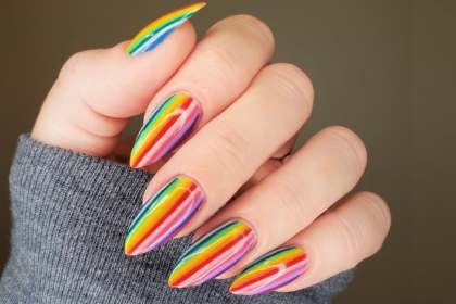 Rainbow Cloud Nail Art